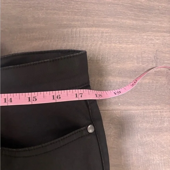 Eileen Fisher Black Waxed Organic Cotton Skinny Jeans Pants - Picture 6 of 7